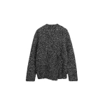 Toteme Asymmetric wool silk knit in Black / Ecru
