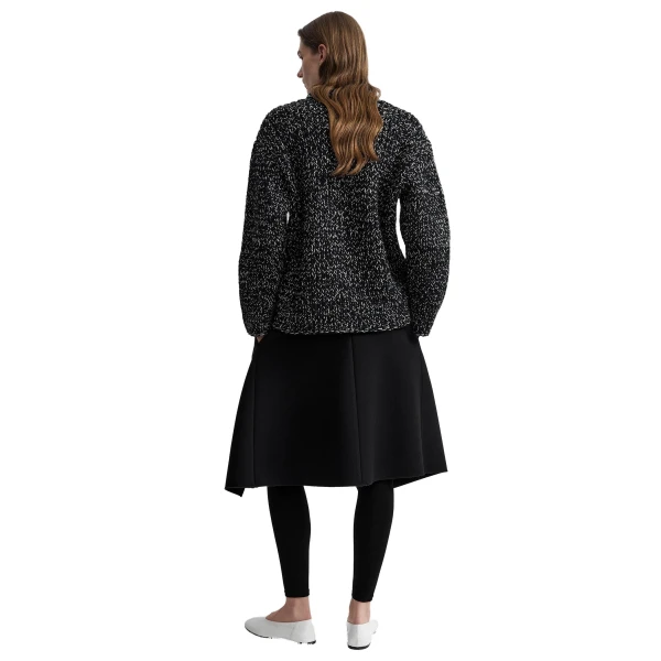 Toteme Asymmetric wool silk knit in Black / Ecru, view 4