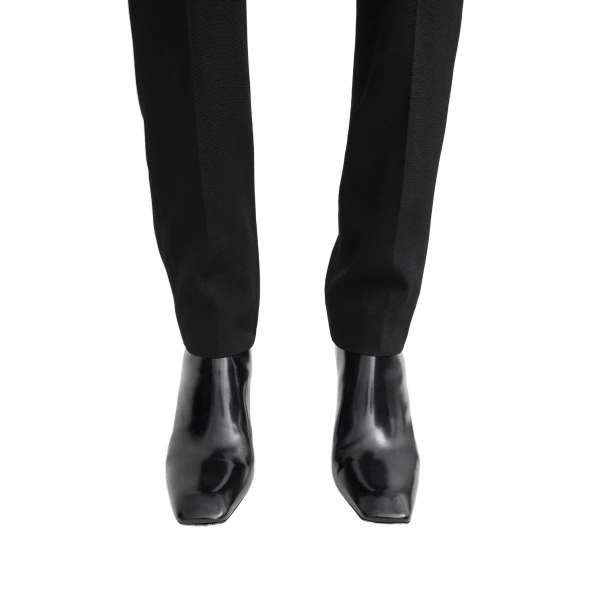 Bar glossy leather boots in Black - Image 2