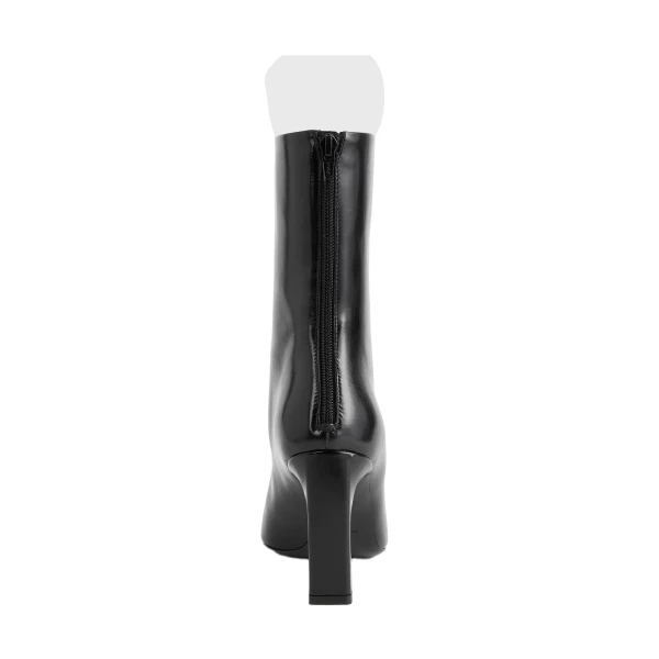 Bar glossy leather boots in Black - Image 4