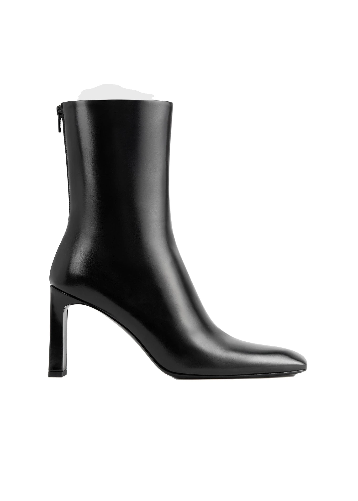 Bar glossy leather boots in Black