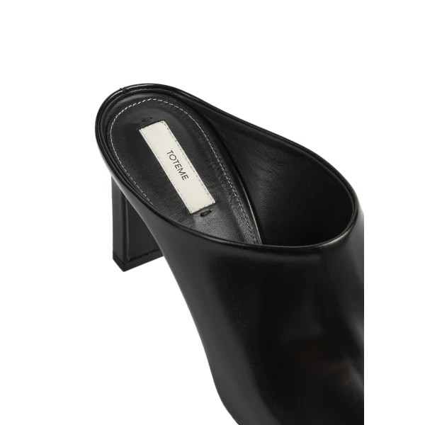 Bar leather mules in Black - Image 5