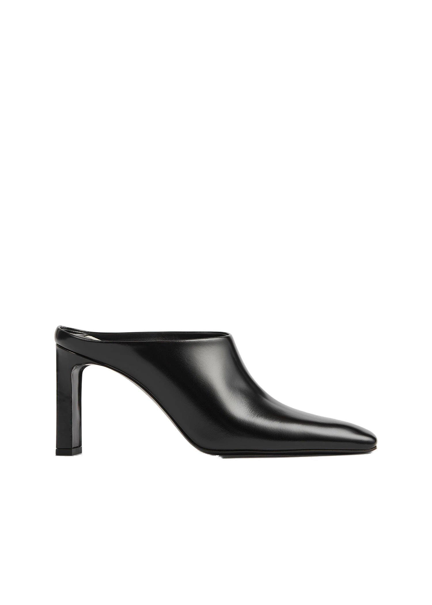 Bar leather mules in Black