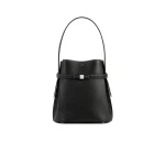 Toteme Belted grained-leather bucket bag in Black