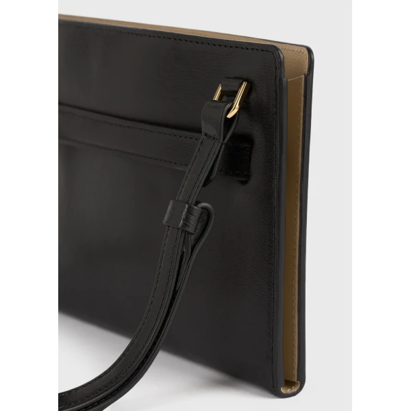 Belted leather crossbody in Black - Image 6