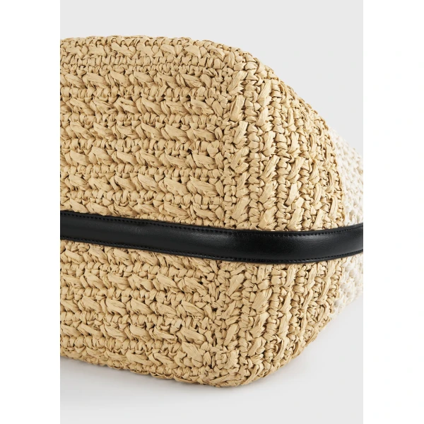 Belted paper raffia tote in Ecru / Vanilla - Image 5