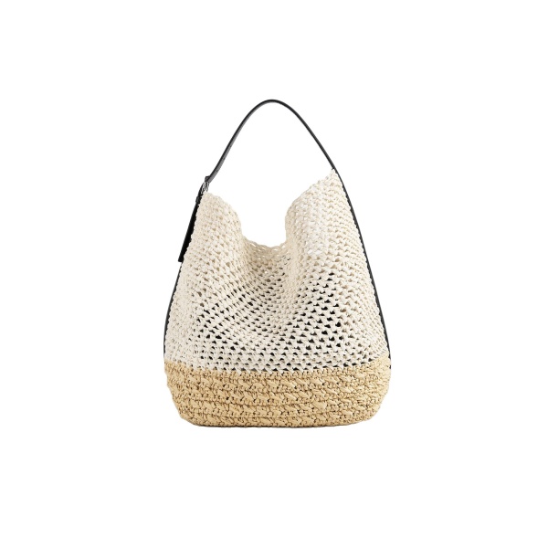 Toteme Belted paper raffia tote in Ecru / Vanilla