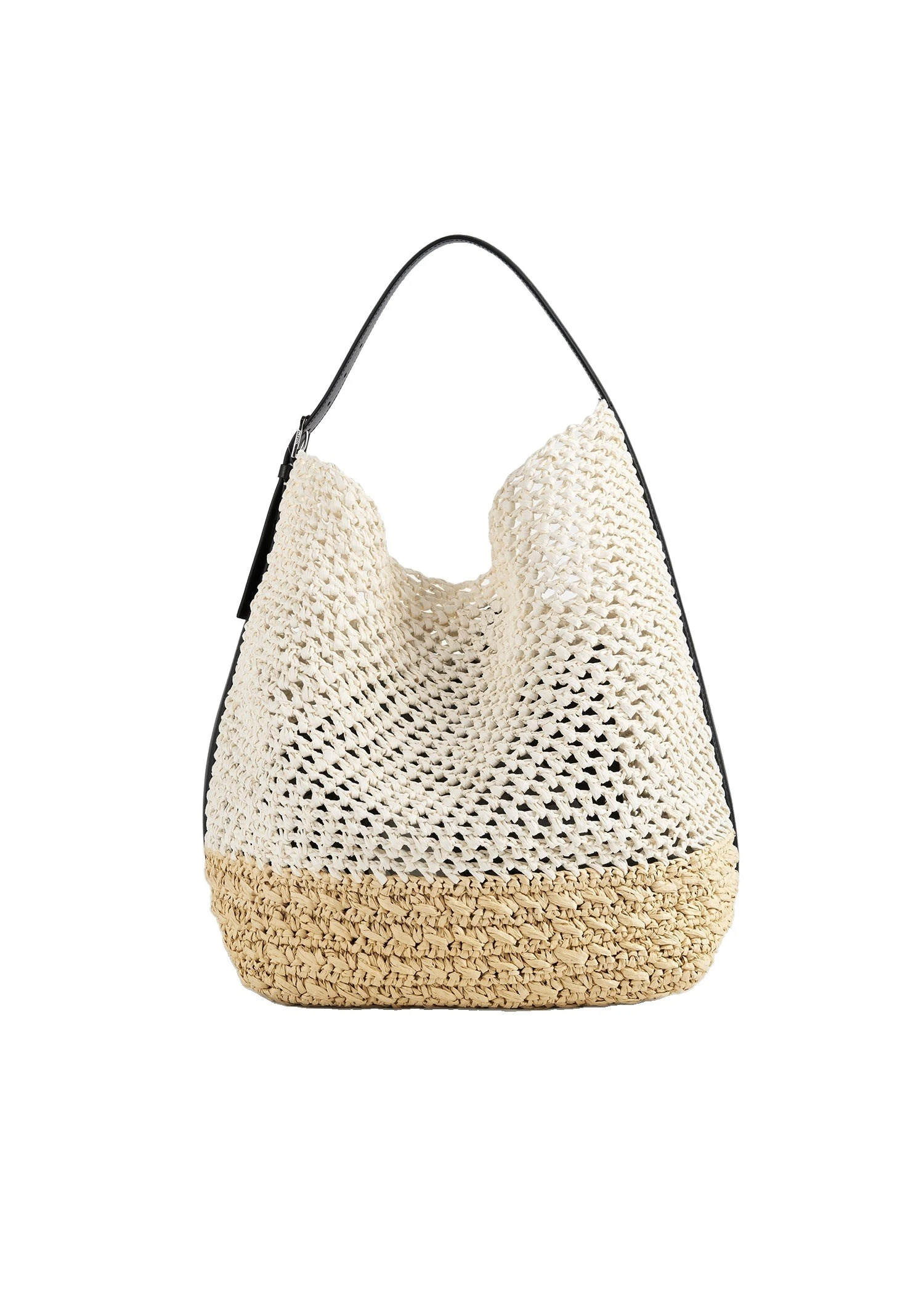 Belted paper raffia tote in Ecru / Vanilla