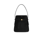 Toteme Belted suede bucket bag in Black
