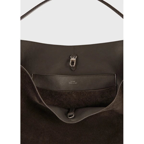 Belted suede tote in Brown - Image 6
