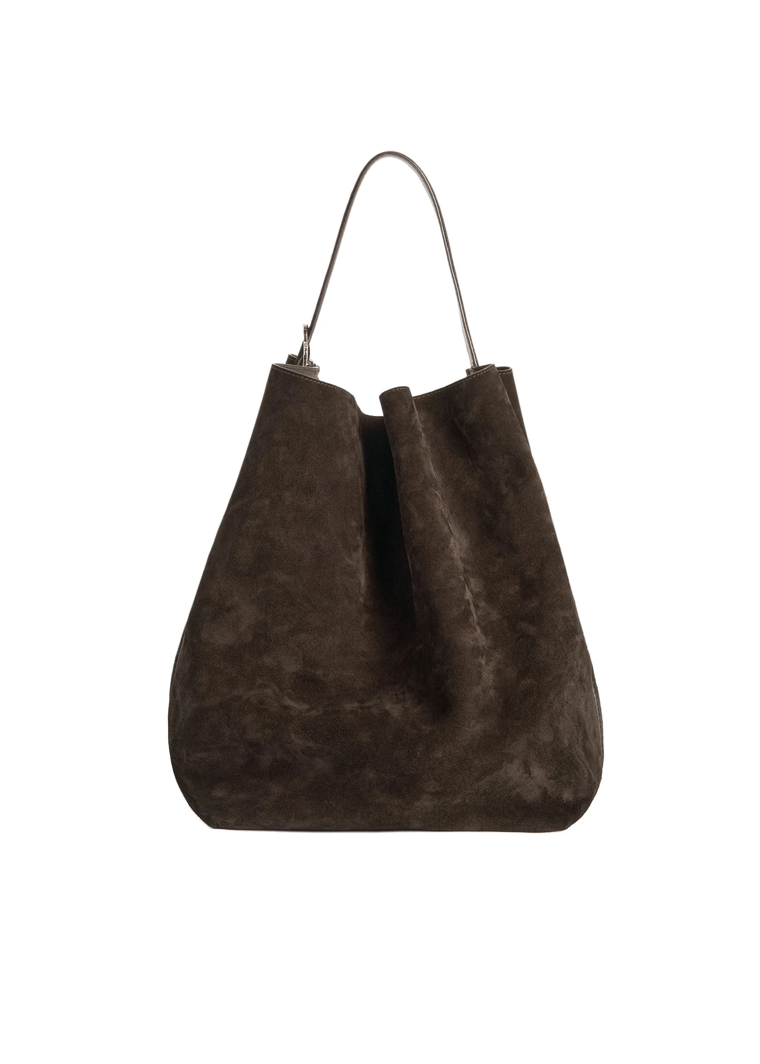 Belted suede tote in Brown