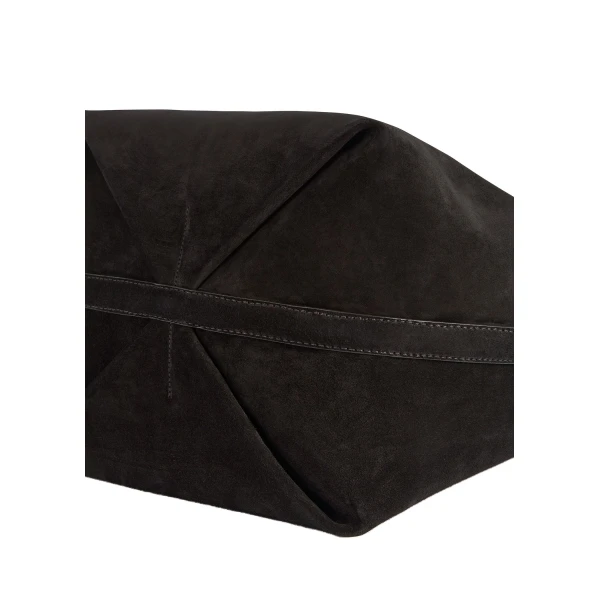 Belted suede tote in Espresso brown - Image 5