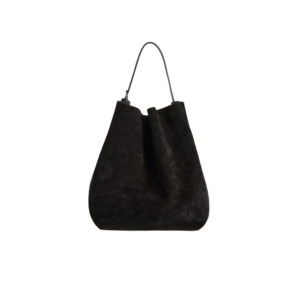 Toteme Belted suede tote in Espresso brown