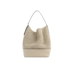 Toteme Belted woven leather tote in Fawn