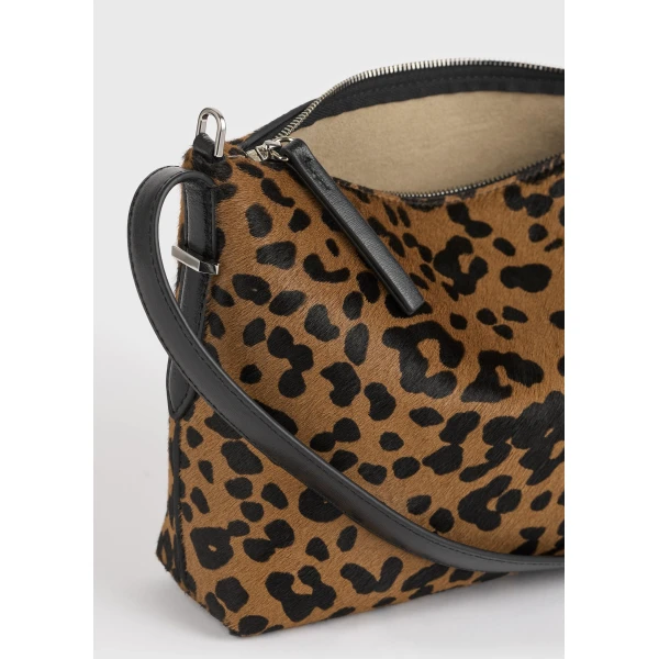 Bevel pony hair wristlet in Leopard - Image 6