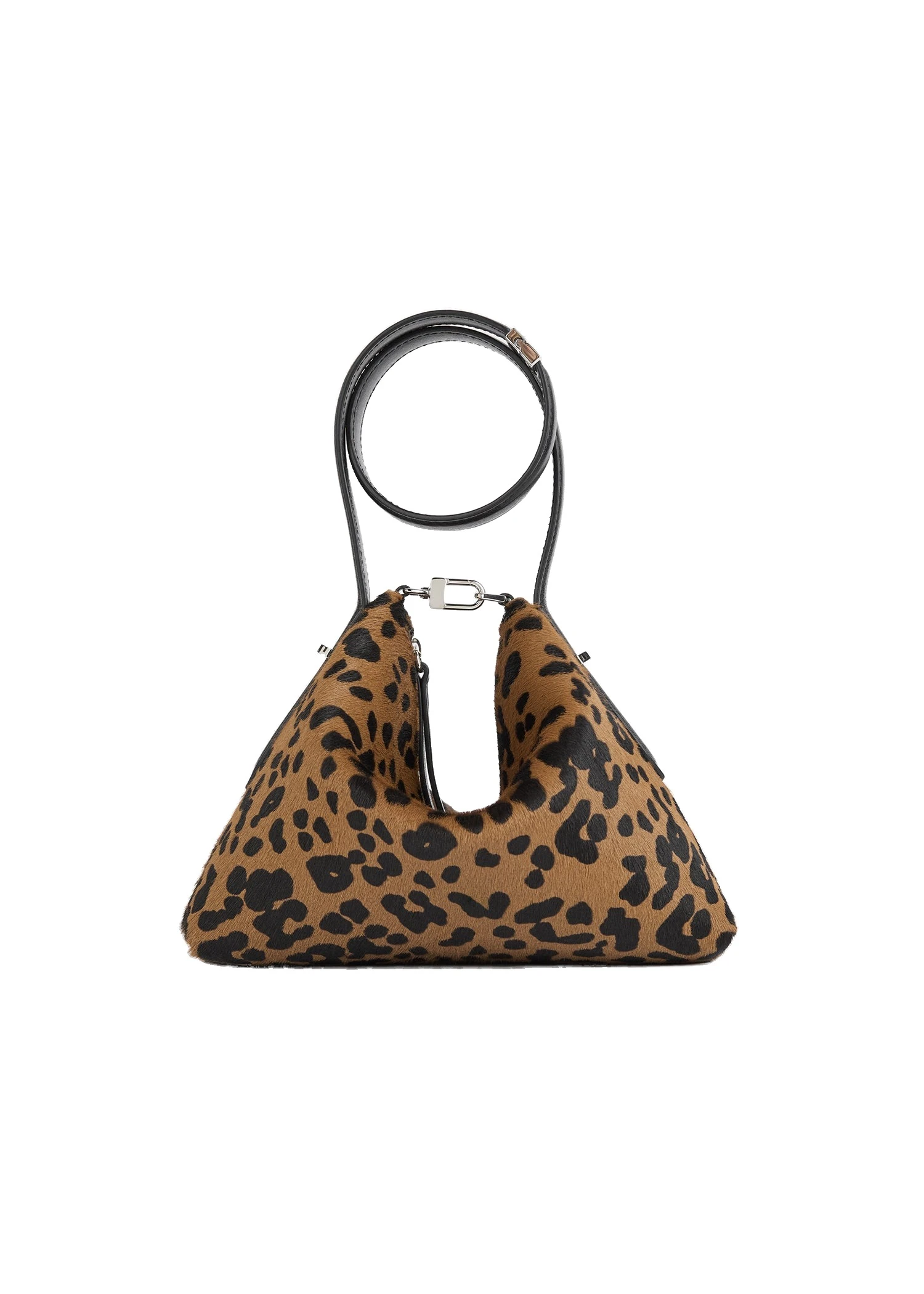 Bevel pony hair wristlet in Leopard