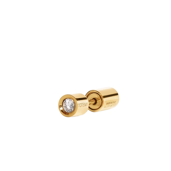Bezel diamond earring 18kt in Gold - Image 3