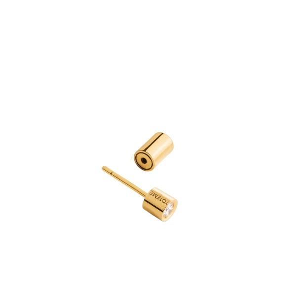 Bezel diamond earring 18kt in Gold - Image 4