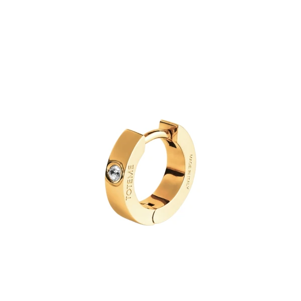Bezel diamond hoops 18kt in Gold - Image 5