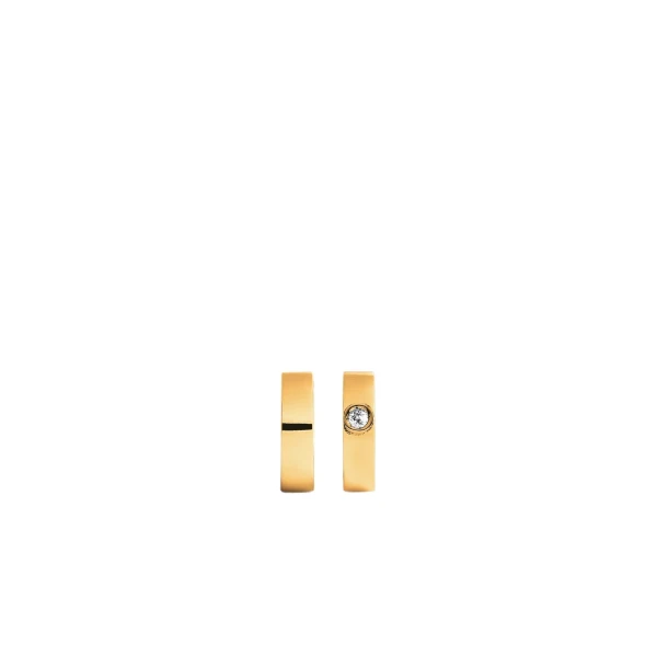 Bezel diamond hoops 18kt in Gold