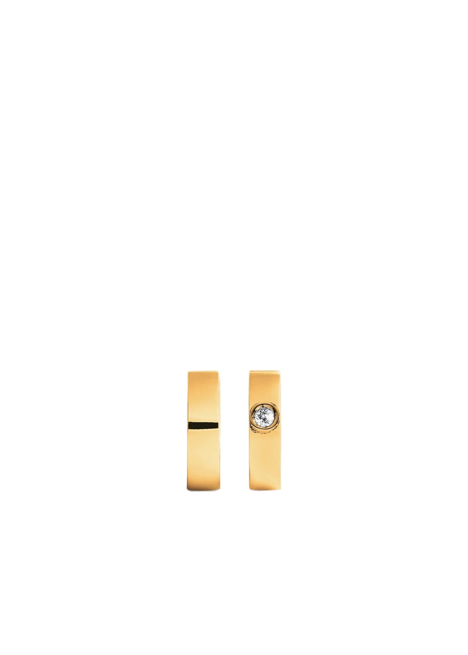 Bezel diamond hoops 18kt in Gold