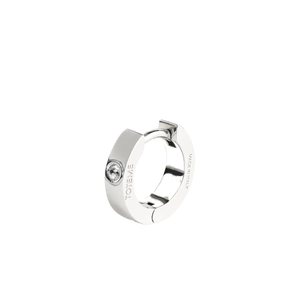 Bezel diamond hoops 18kt in White gold - Image 5