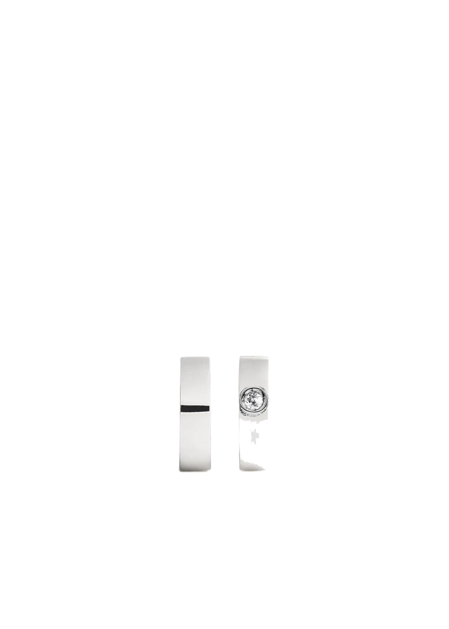 Bezel diamond hoops 18kt in White gold