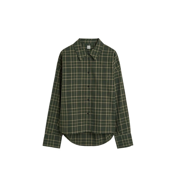 Boxy shirt in Pine / Popcorn