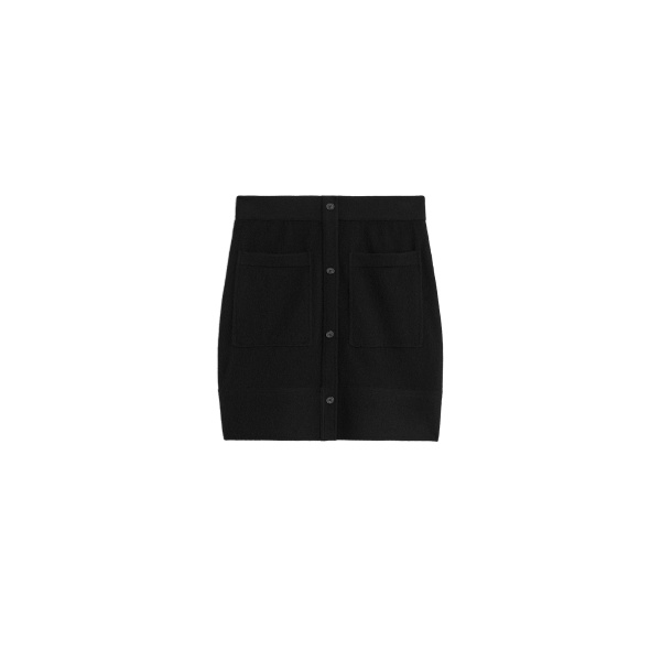 Toteme Buttoned cashmere skirt in Black