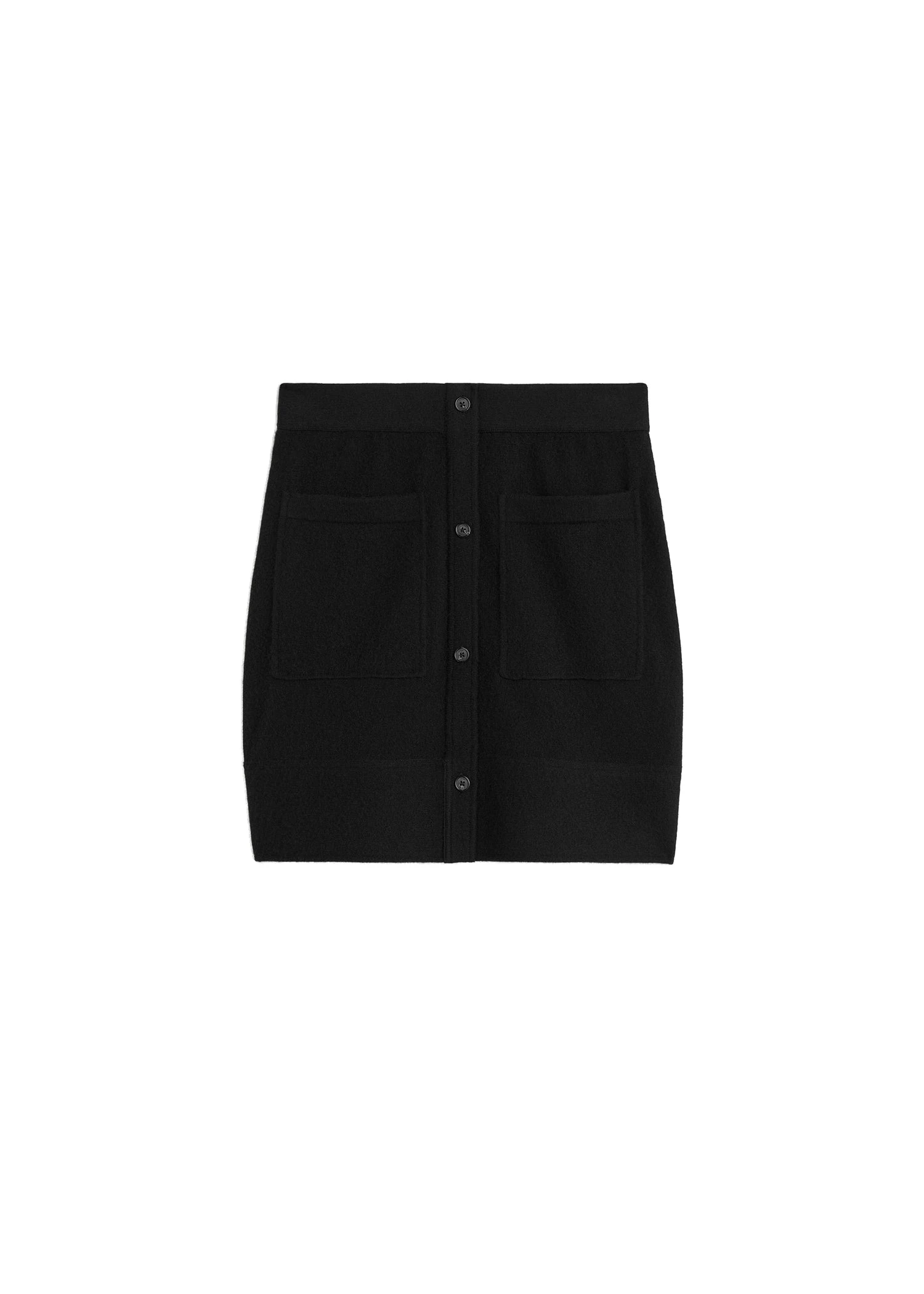 Toteme-Buttoned-cashmere-skirt-in-Black-white Toteme Buttoned cashmere skirt in Black