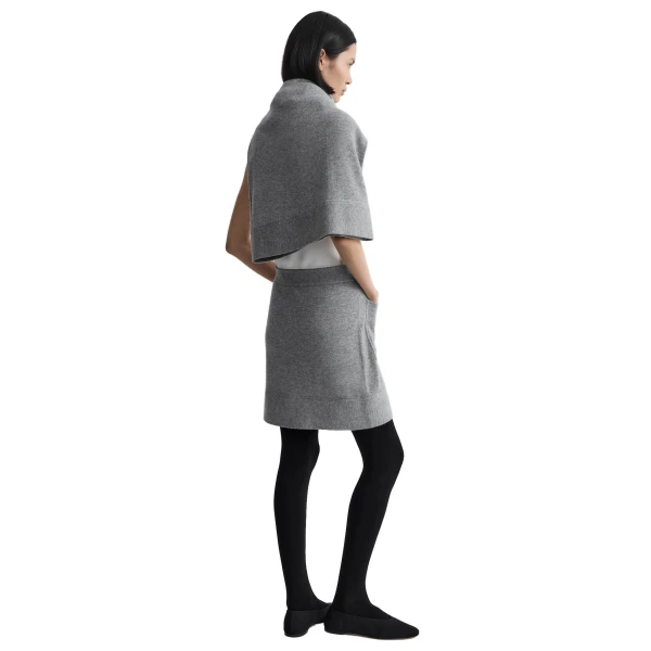 Toteme Buttoned cashmere skirt in Light grey mélange, view 4