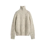 Toteme Cable knit turtleneck in Ecru