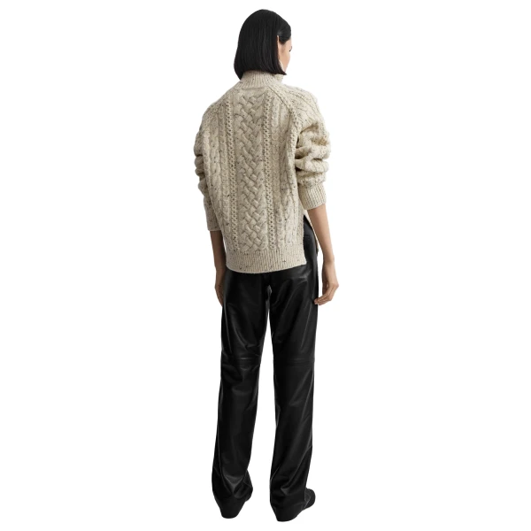 Toteme Cable knit turtleneck in Ecru, view 4
