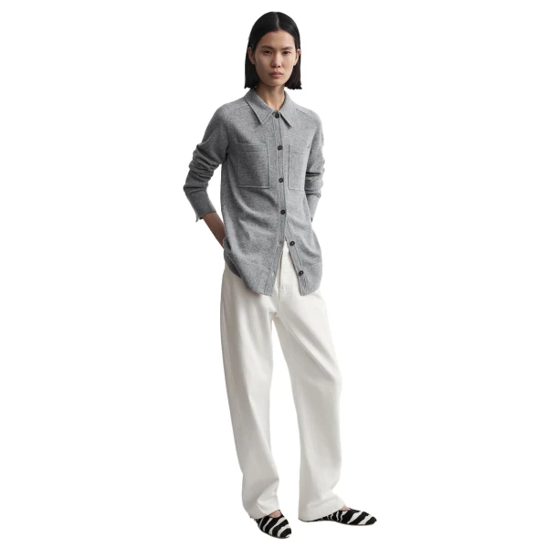 Toteme Cashmere shirt in Light grey mélange, view 2
