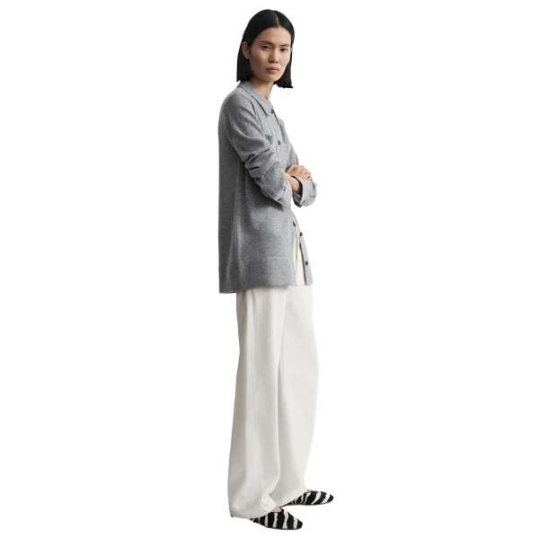 Toteme Cashmere shirt in Light grey mélange, view 3