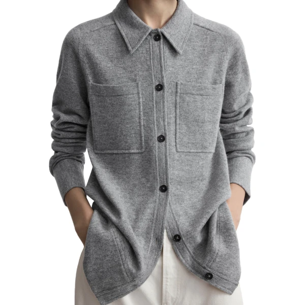 Toteme Cashmere shirt in Light grey mélange, view 5