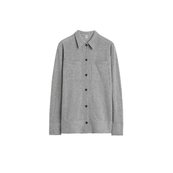 Toteme Cashmere shirt in Light grey mélange