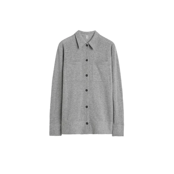 Toteme Cashmere shirt in Light grey mélange