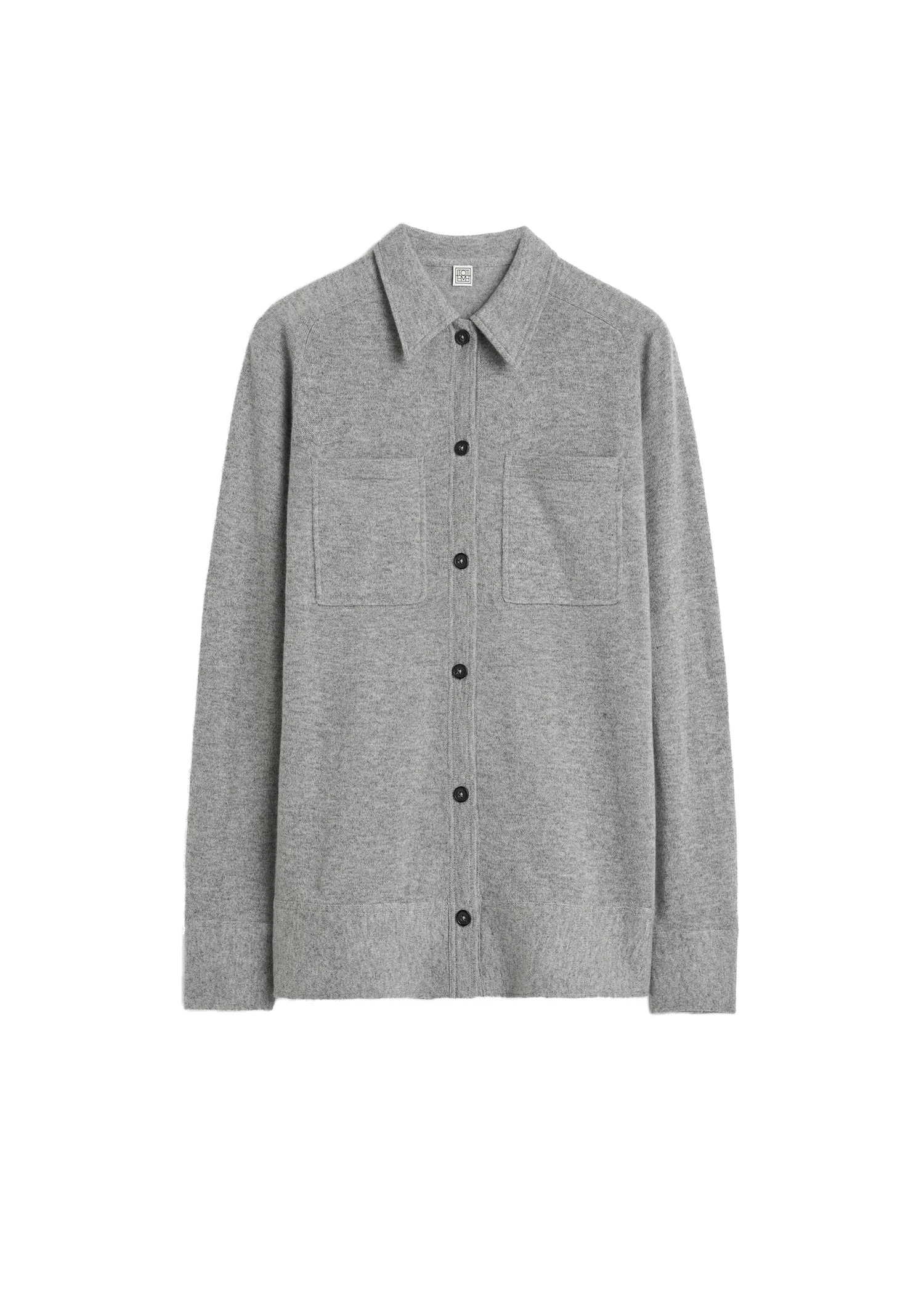 Toteme-Cashmere-shirt-in-Light-grey-melange-white Toteme Cashmere shirt in Light grey mélange