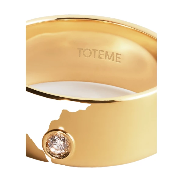 Cigar diamond midi ring 18kt in Gold - Image 5