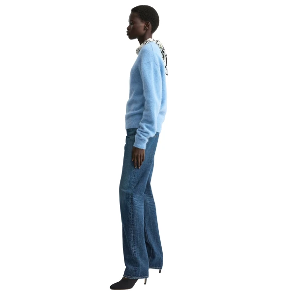 Toteme Classic alpaca crew knit in Pale blue, view 3