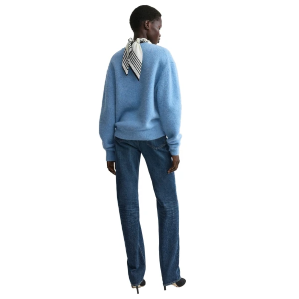 Toteme Classic alpaca crew knit in Pale blue, view 4