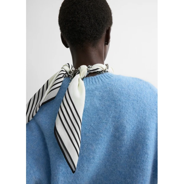 Toteme Classic alpaca crew knit in Pale blue, view 5