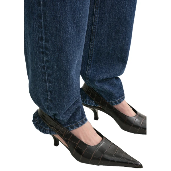 Classic croco-embossed slingbacks in Dark brown - Image 2