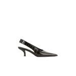 Toteme Classic croco-embossed slingbacks in Dark brown