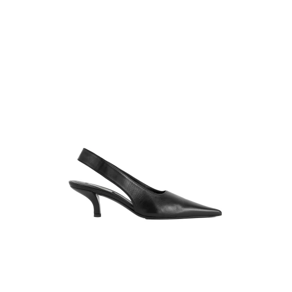 Classic leather slingbacks in Black