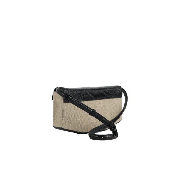 Clip canvas clutch in Beige / Black - Image 5