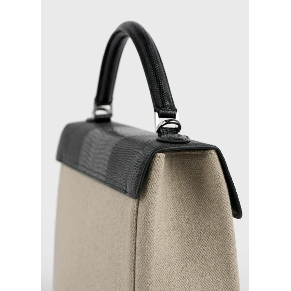 Clip canvas top handle in Beige / Black - Image 4