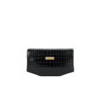Toteme Clip croco-embossed clutch in Black