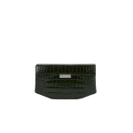 Toteme Clip croco-embossed clutch in Dark green